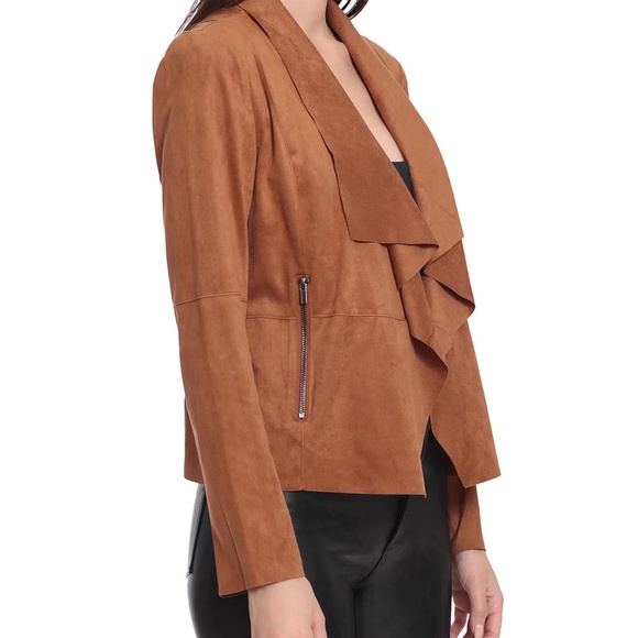 Bagatelle faux suede draped Jacket, in colour  sienna - Picture 3 of 5